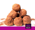 Classic Dark Chocolate Truffles Rolled on Chocolate Flakes by: Purple Ants Chocolatier